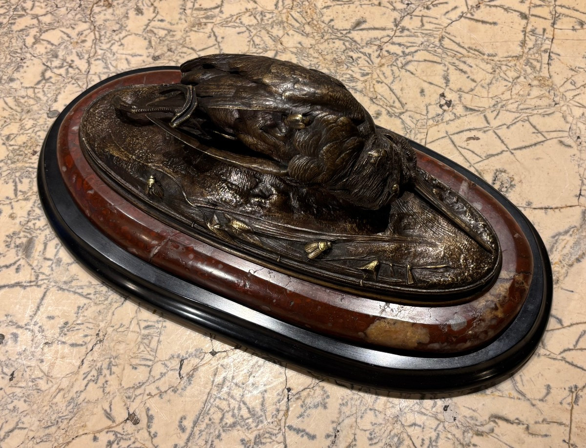 Auguste Cain "bécasse morte" bronze XIX° siècle 