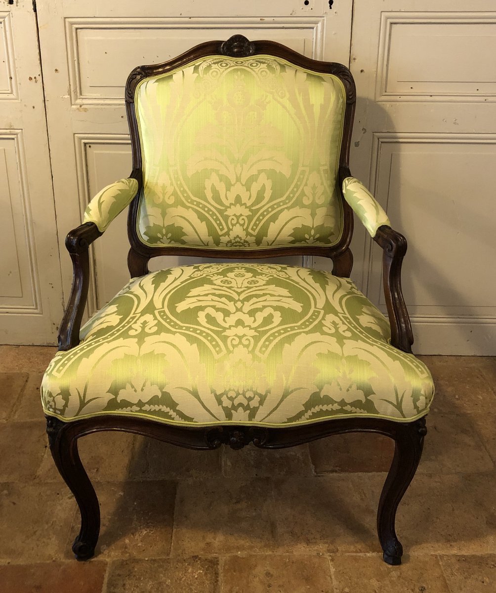 Paire de fauteuils à la reine Louis XV XVIII° siècle-photo-4