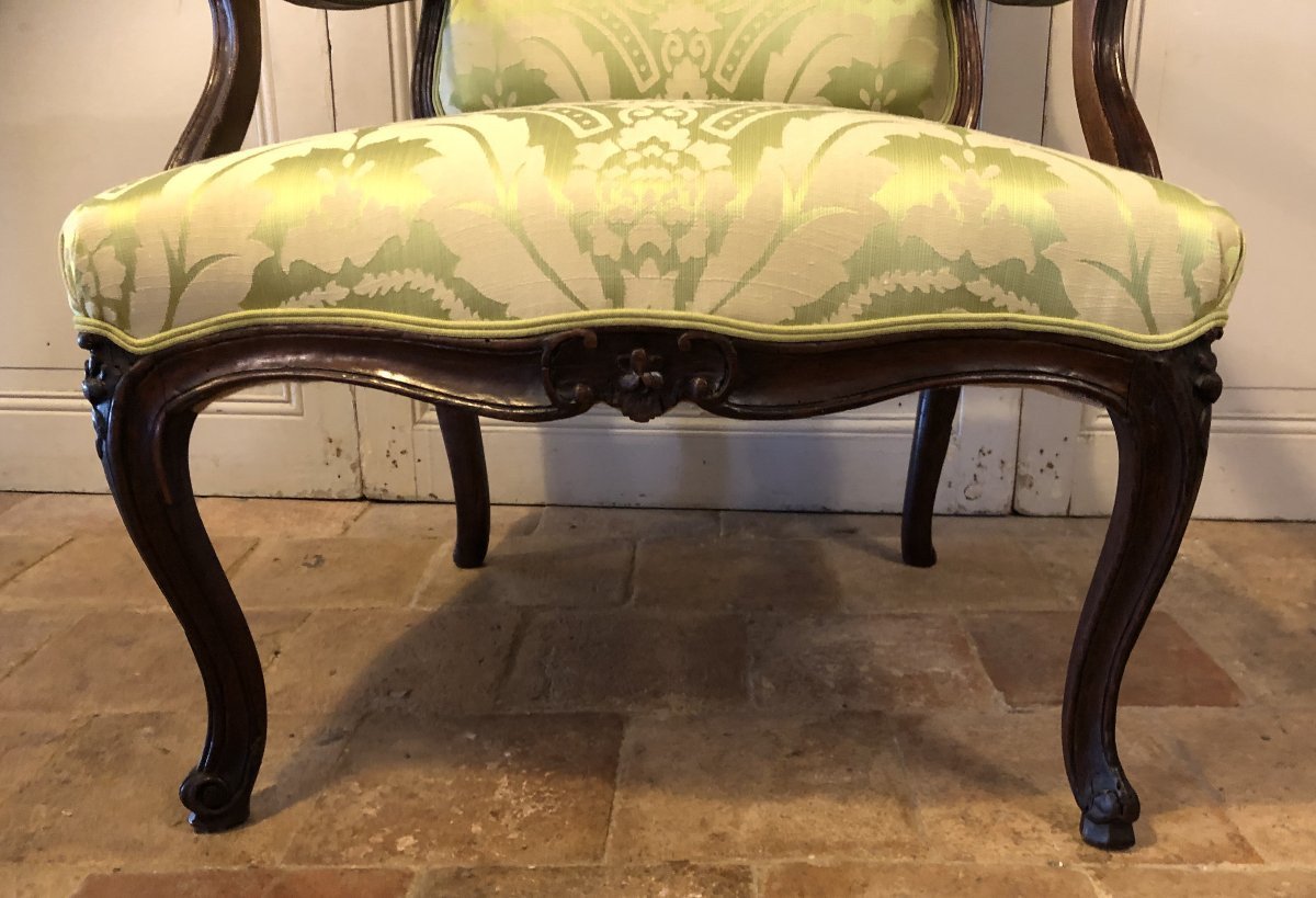 Paire de fauteuils à la reine Louis XV XVIII° siècle-photo-5