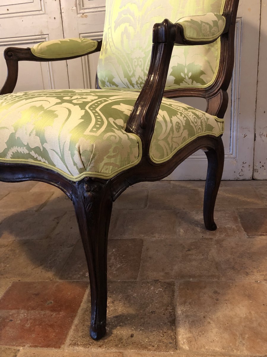 Paire de fauteuils à la reine Louis XV XVIII° siècle-photo-7