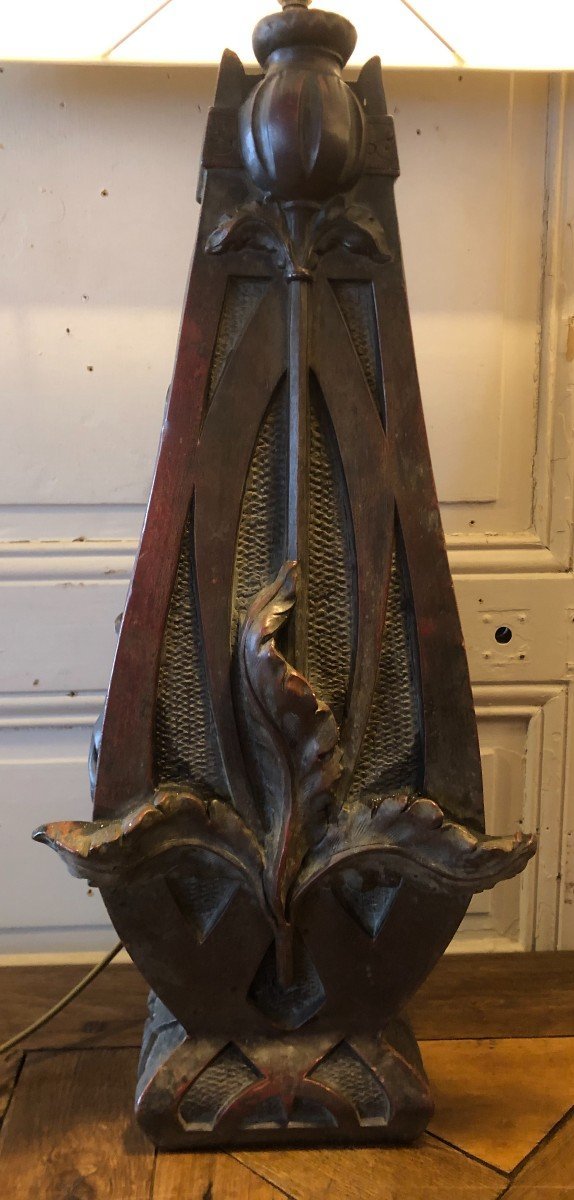 Large Pair Of Art-nouveau Thistle Lamps About 1900-photo-2