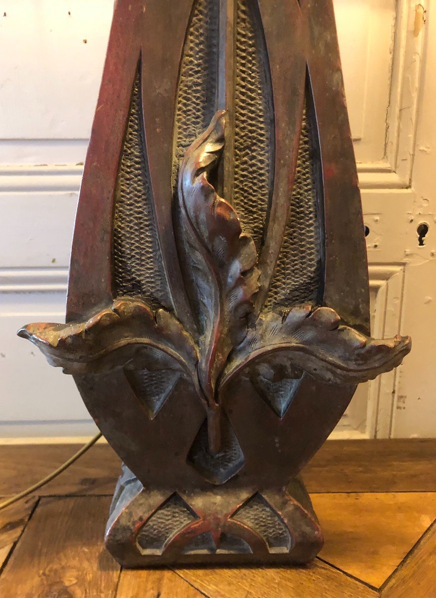 Large Pair Of Art-nouveau Thistle Lamps About 1900-photo-3