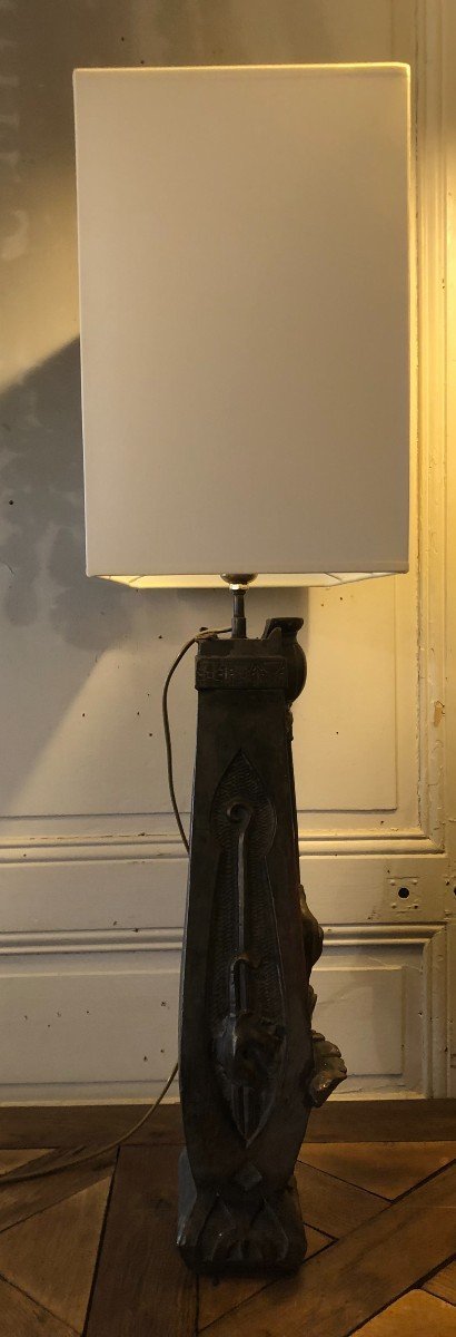Large Pair Of Art-nouveau Thistle Lamps About 1900-photo-7