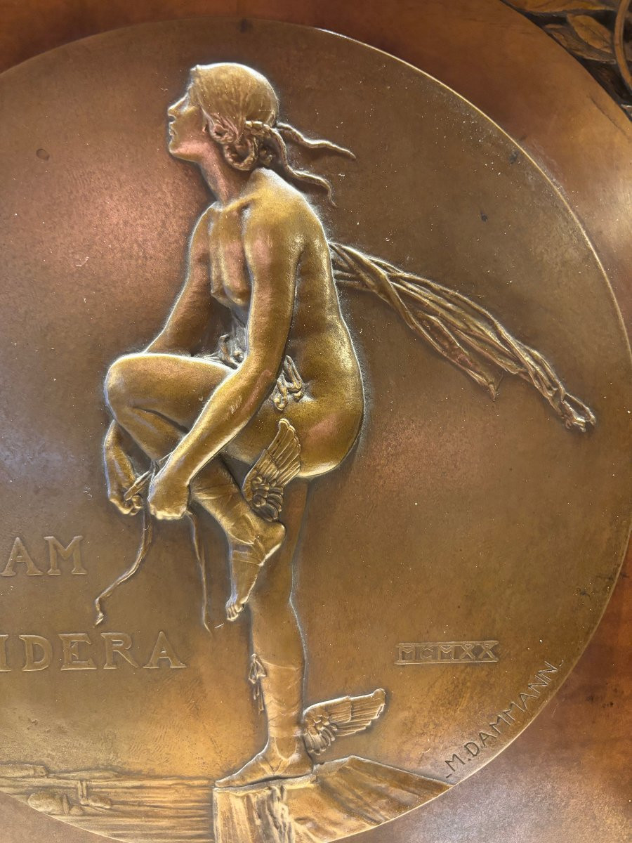 "Feriam sidera" d'après Dammann bronze commémoratif 1925 -photo-3
