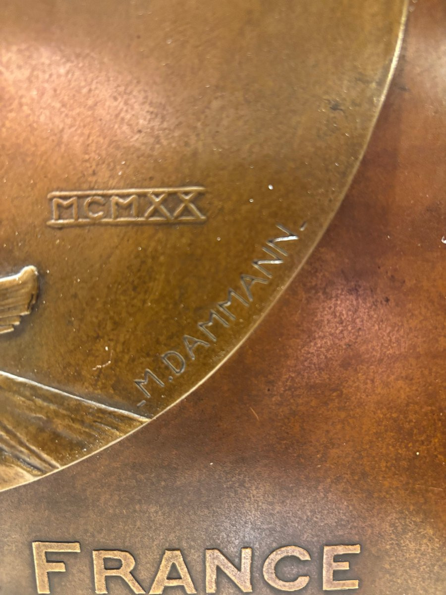 "Feriam sidera" d'après Dammann bronze commémoratif 1925 -photo-4