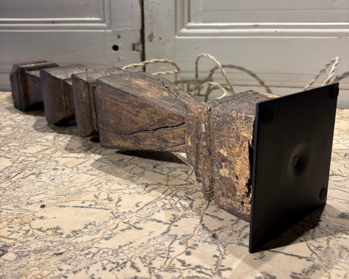 Lampe balustre en chêne Louis XIV XVII° siècle -photo-8