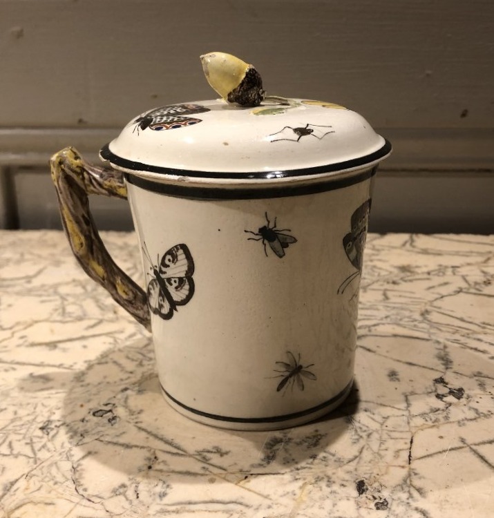 Louis XVI Directoire Fine Earthenware Naturalist Covered Mug-photo-4