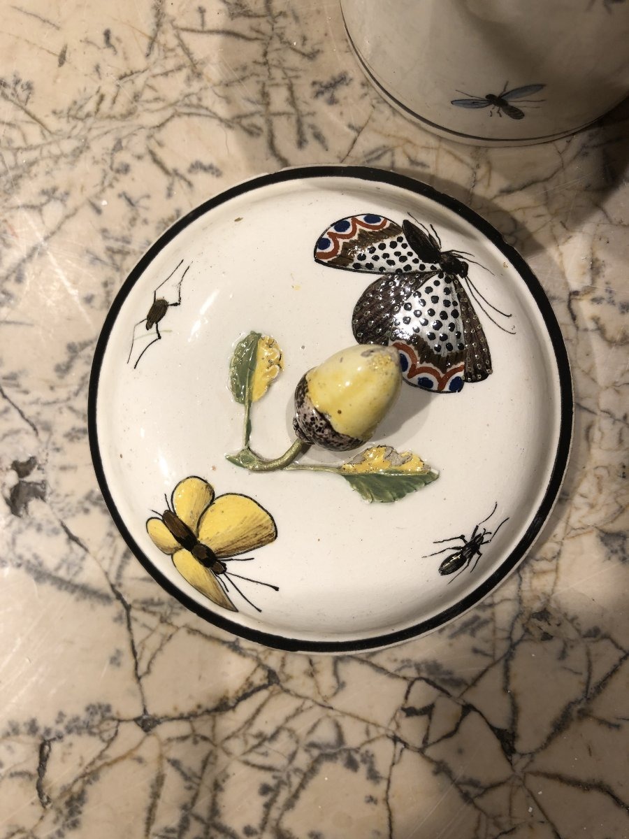 Louis XVI Directoire Fine Earthenware Naturalist Covered Mug-photo-4