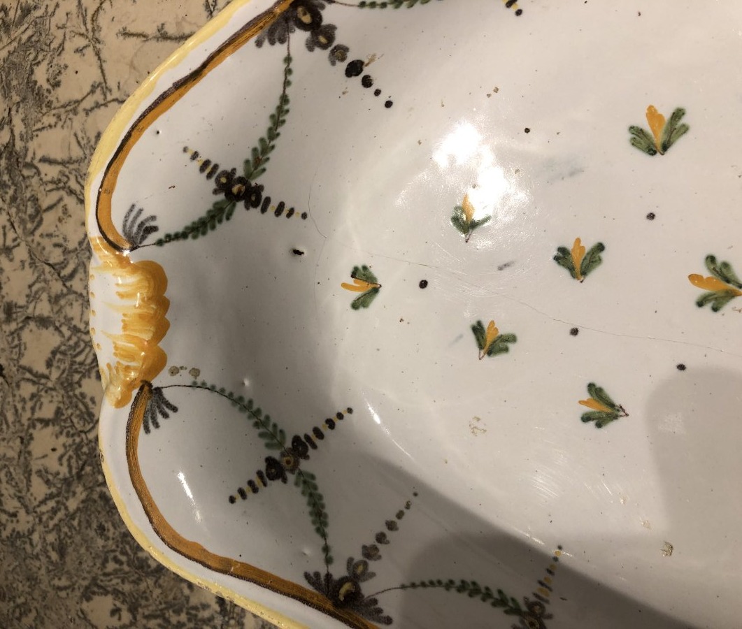 Plat oblong en faïence de Varage Louis XVI fin XVIII° siècle -photo-3