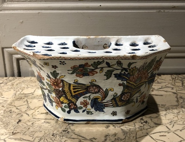 Earthenware Bouquetière With Cornucopia Decoration 