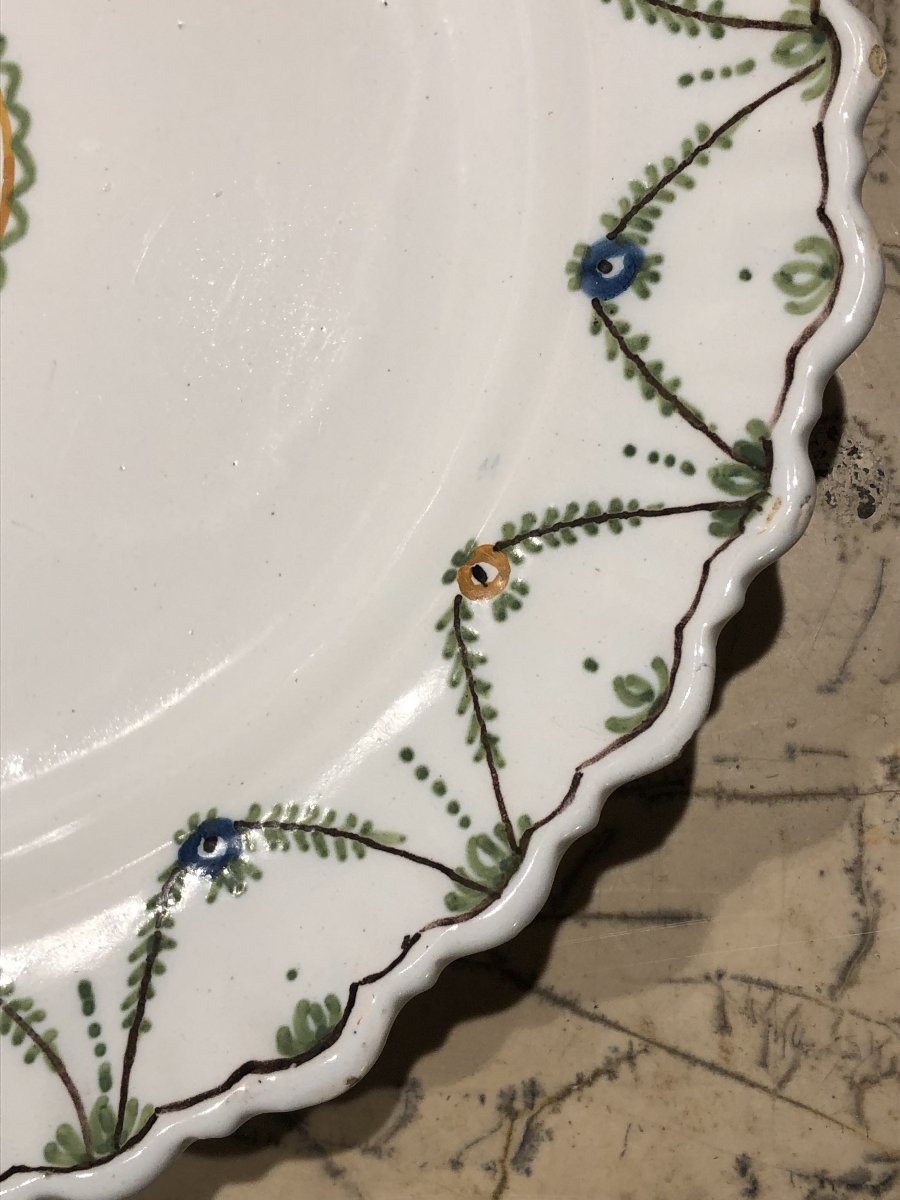 Pair Of Round Dishes In Provencal Earthenware, Late 18th Century.-photo-1