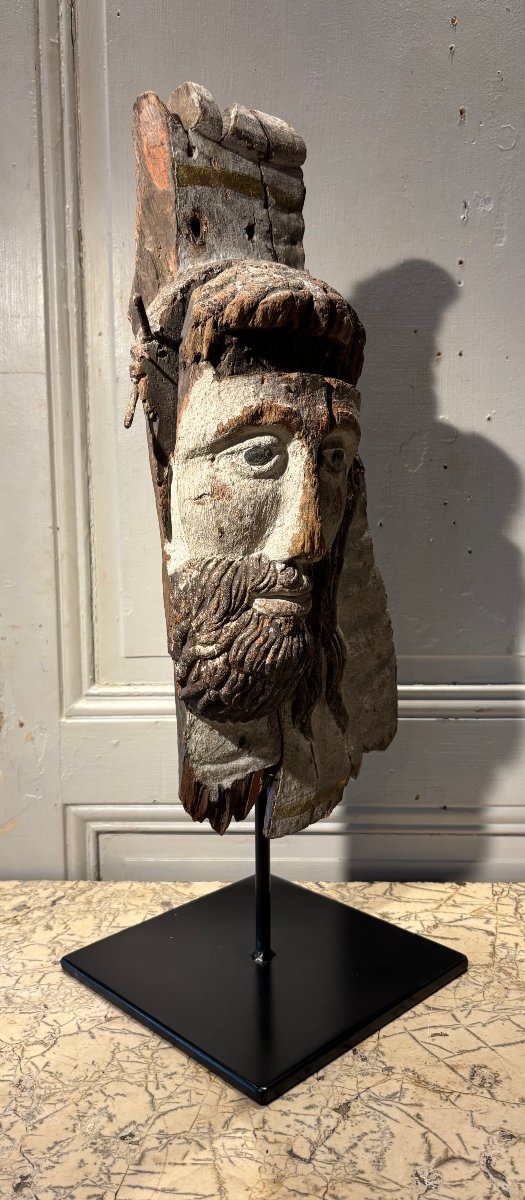 Head Of Christ With Outrages In Polychrome Wood Late 16th/early 17th Century-photo-5