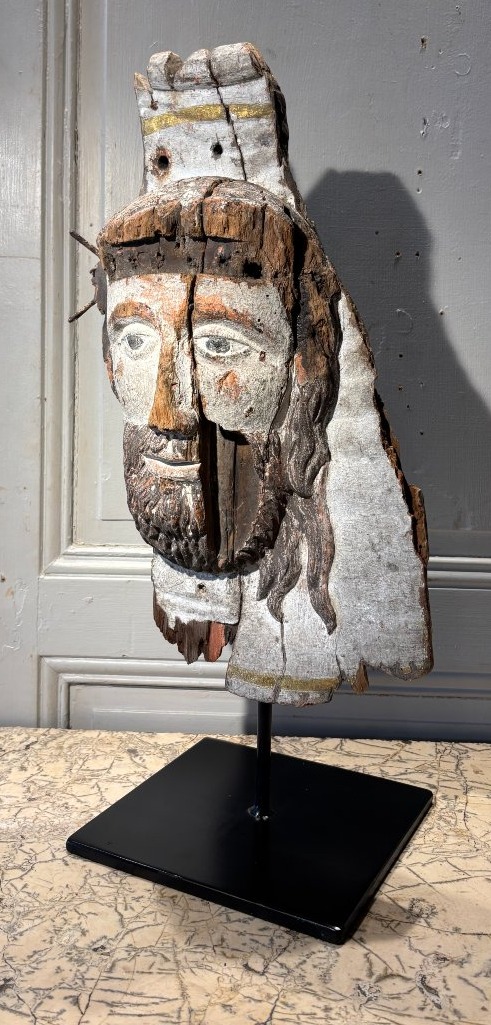 Head Of Christ With Outrages In Polychrome Wood Late 16th/early 17th Century-photo-6