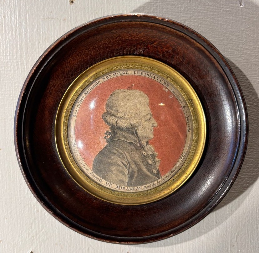 Mirabeau portrait Révolutionnaire gravure en médaillon vers 1790