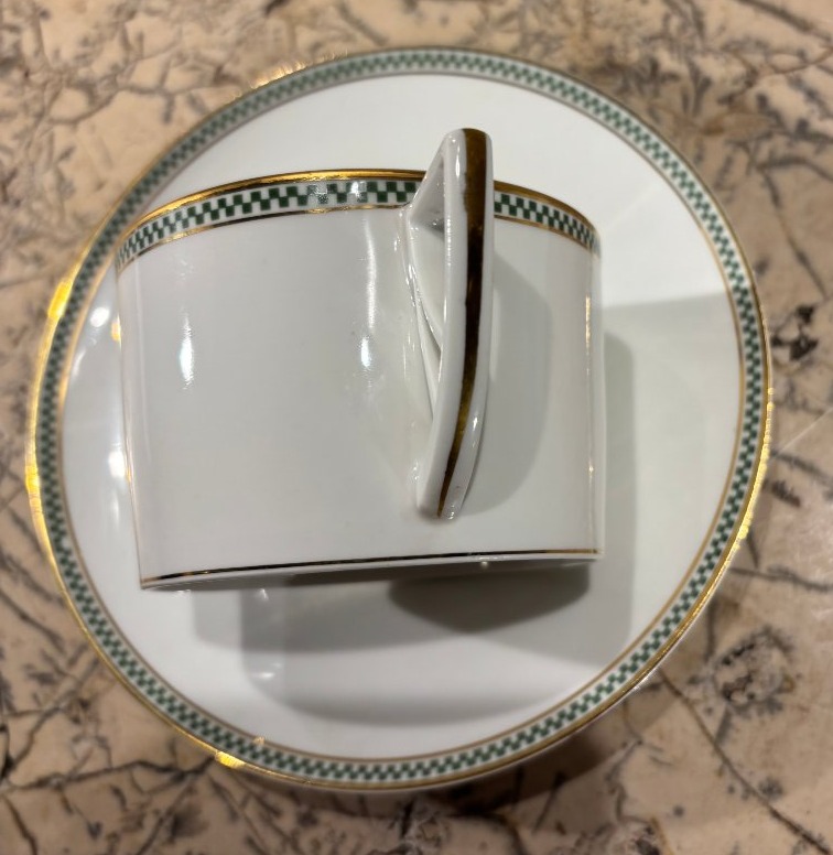 Set Of Six Art Deco Breakfast Cups Made Of Limoges Porcelain -photo-2
