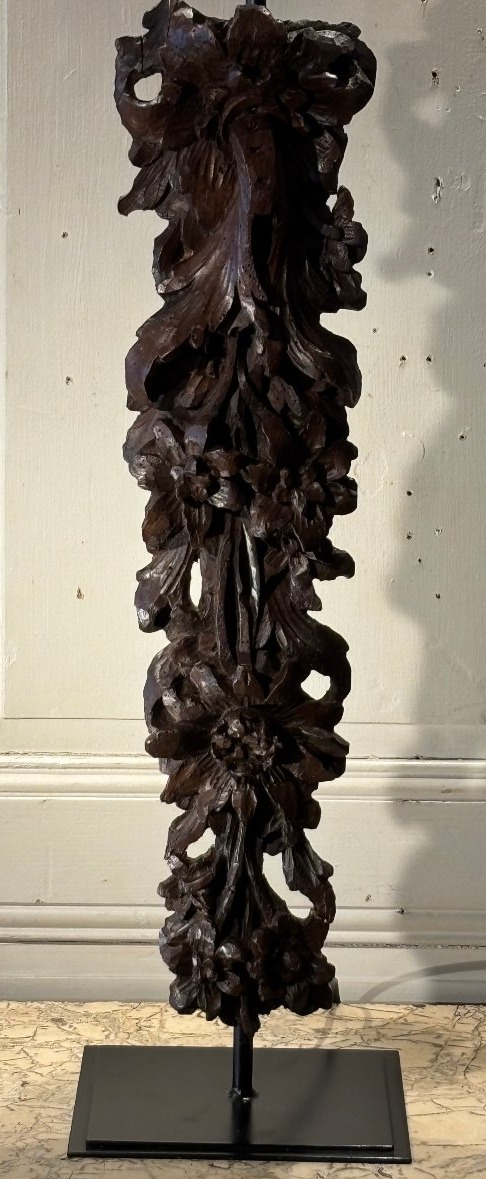 Grande lampe chute de fleurs et feuilles Régence XVIII° siècle -photo-2