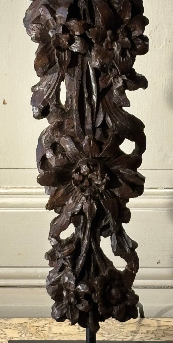 Grande lampe chute de fleurs et feuilles Régence XVIII° siècle -photo-3