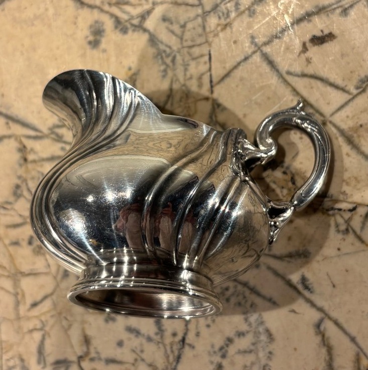 Christofle paire de crémiers style Louis XV  -photo-2