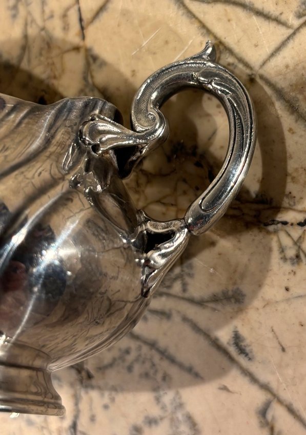 Christofle paire de crémiers style Louis XV  -photo-3
