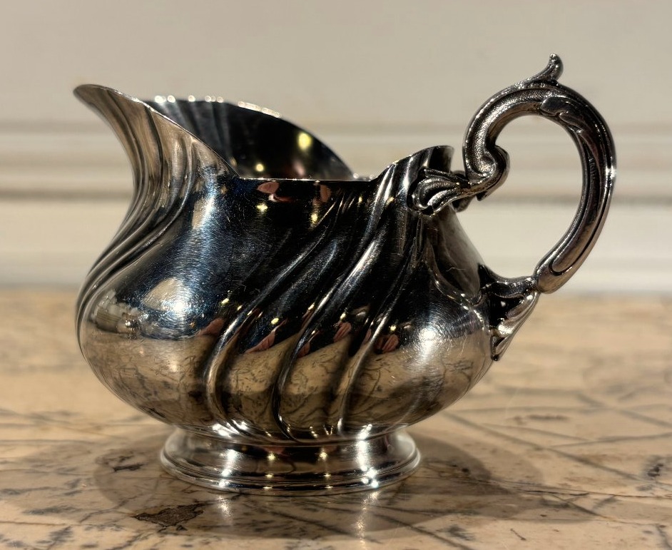 Christofle paire de crémiers style Louis XV  -photo-5