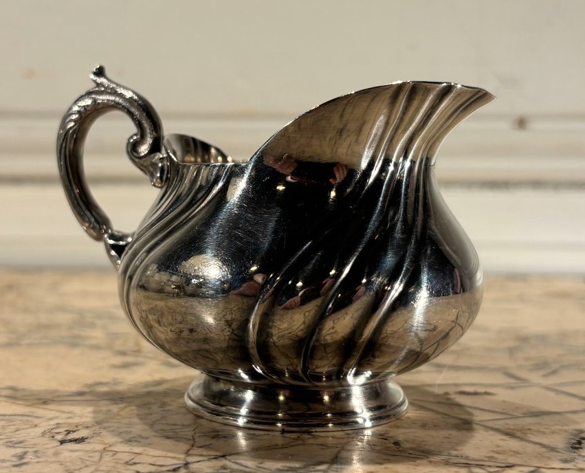 Christofle paire de crémiers style Louis XV  -photo-6