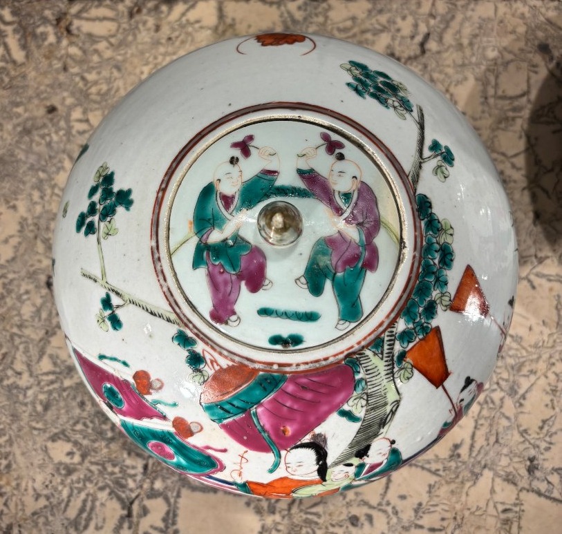 Paire de pots à gingembre en porcelaine de Chine dynastie Qing -photo-3