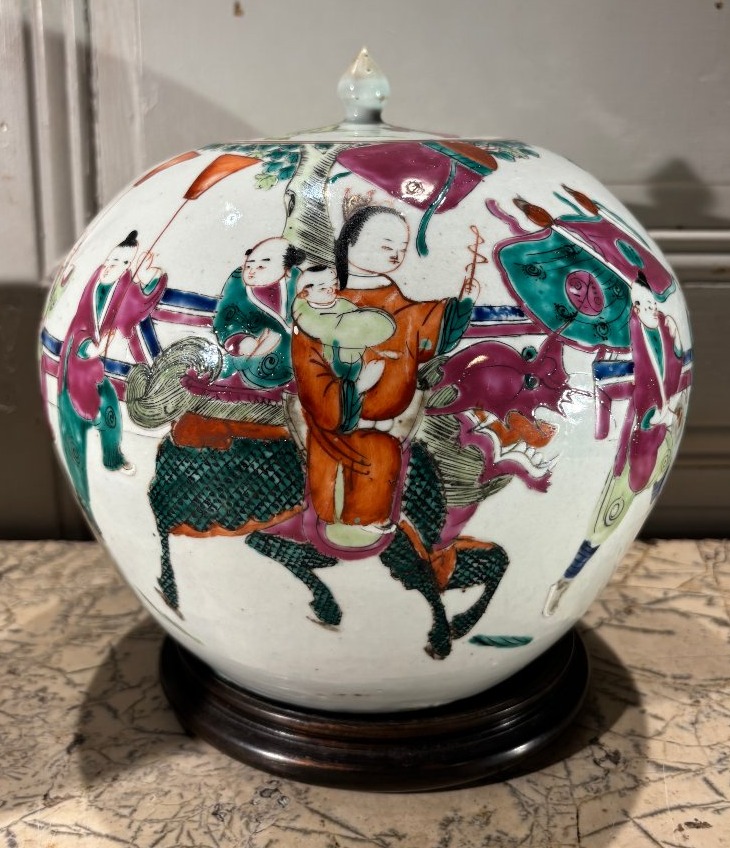 Paire de pots à gingembre en porcelaine de Chine dynastie Qing -photo-1