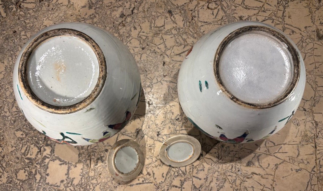 Paire de pots à gingembre en porcelaine de Chine dynastie Qing -photo-4