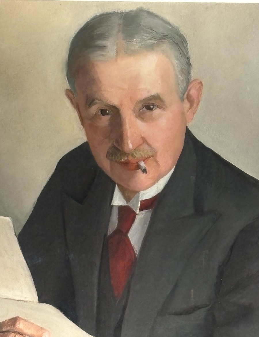 Portrait d'homme à la cigarette  style Art Dèco pastel  vers 1930-photo-2