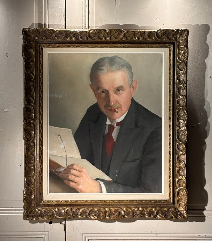 Portrait d'homme à la cigarette  style Art Dèco pastel  vers 1930