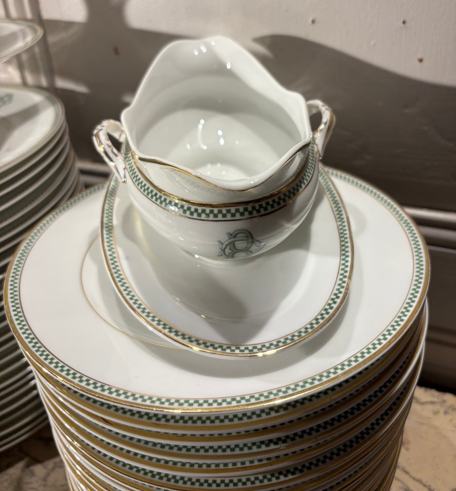 Service de table Art Déco en porcelaine de Limoges 72 pièces-photo-3
