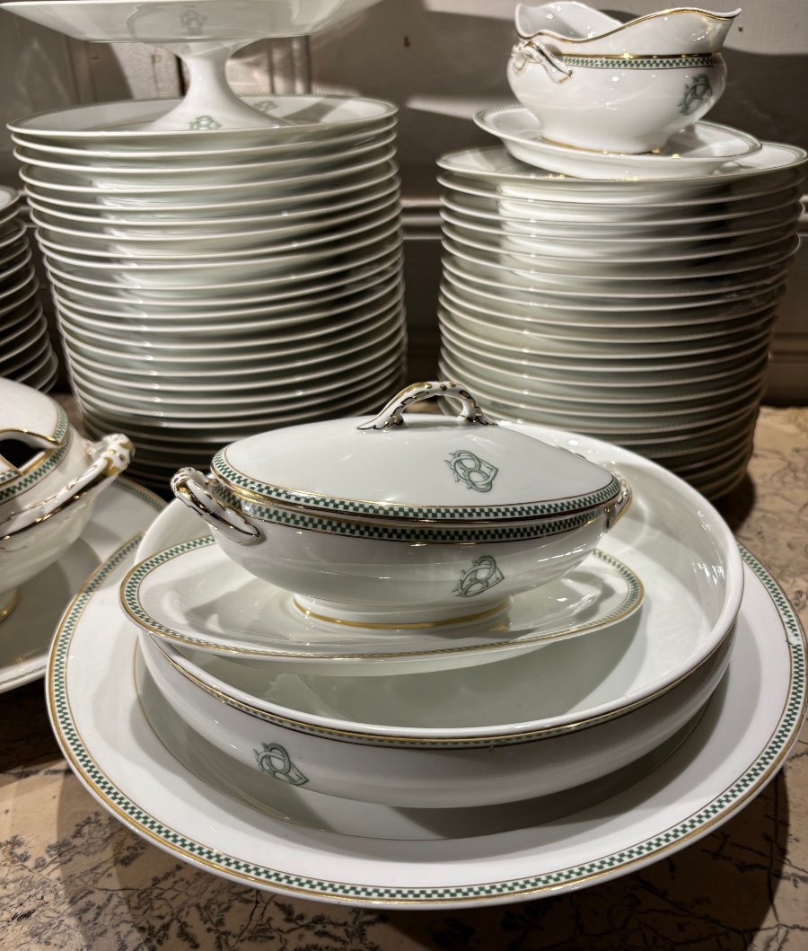 Service de table Art Déco en porcelaine de Limoges 72 pièces-photo-5