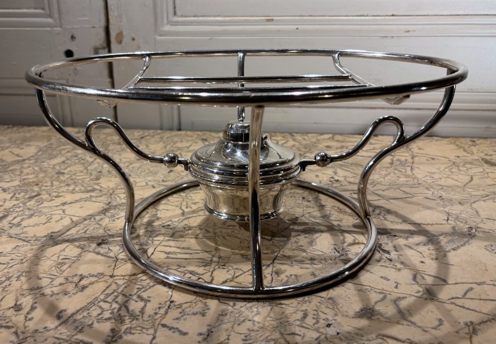 Chauffe plat orfèvre Liberty en métal argenté -photo-4
