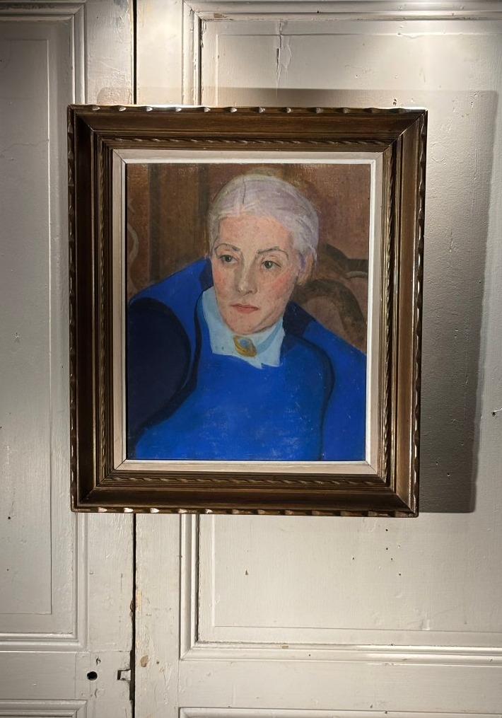 Portrait Of A Woman In Pastel Blue, Art Deco, Circa 1930-photo-2