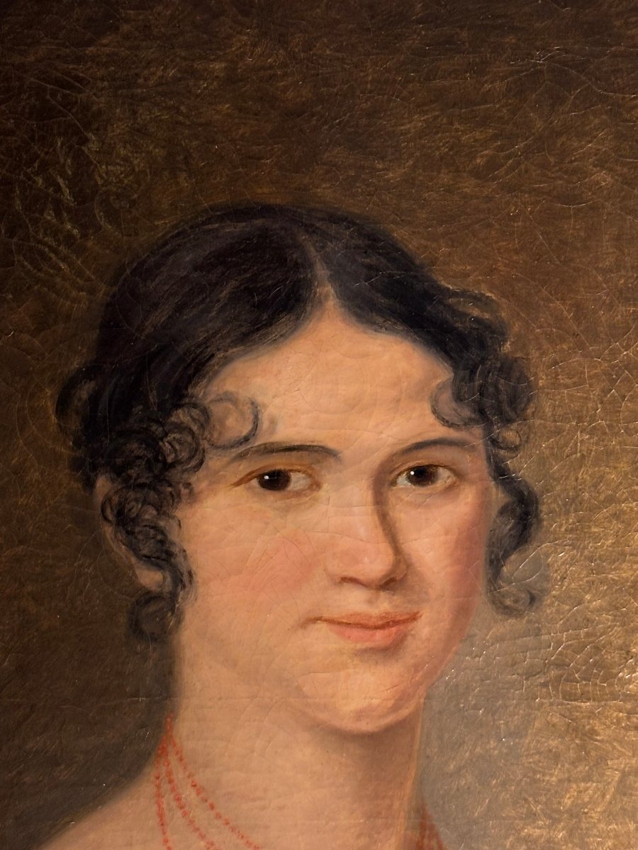 Portrait Empire de Madame Gimet Dugué jeune daté 1811 et signé -photo-3