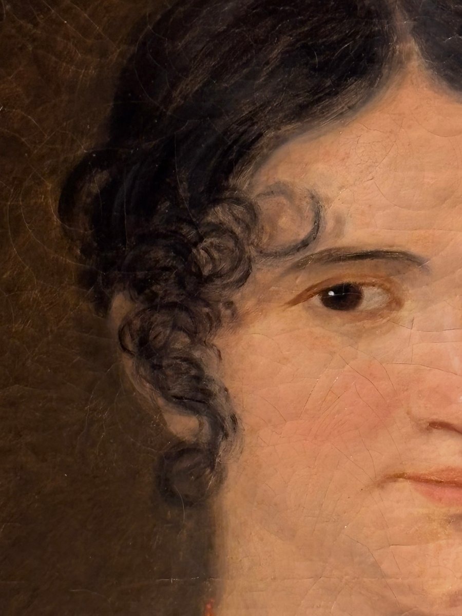 Portrait Empire de Madame Gimet Dugué jeune daté 1811 et signé -photo-1