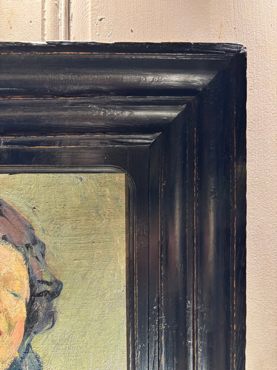 Huile sur toile "La cantatrice" signée Castelucho vers 1900-1920-photo-4