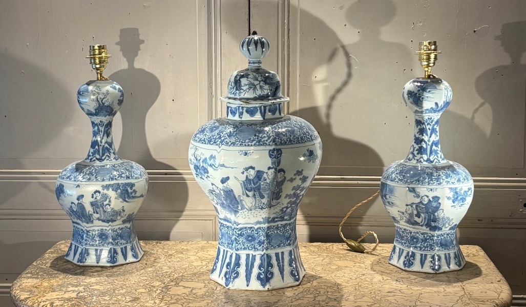 Importante garniture en fa&iuml;ence de Delft XVIII&deg; si&egrave;cle -photo-6