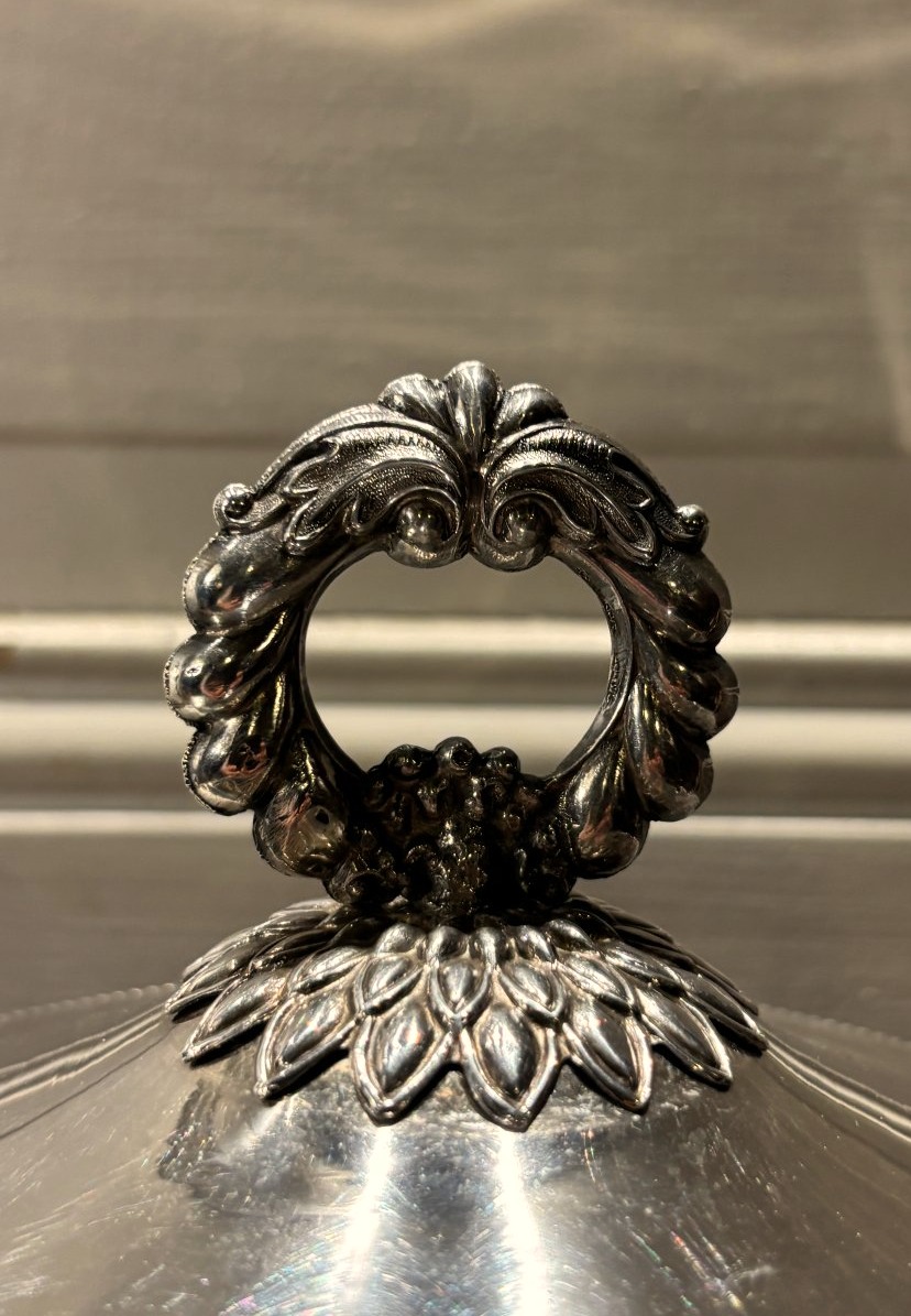 L Dupré Charles X Sugar Bowl In Crystal And Solid Silver, With An "old-style" Hallmark -photo-3