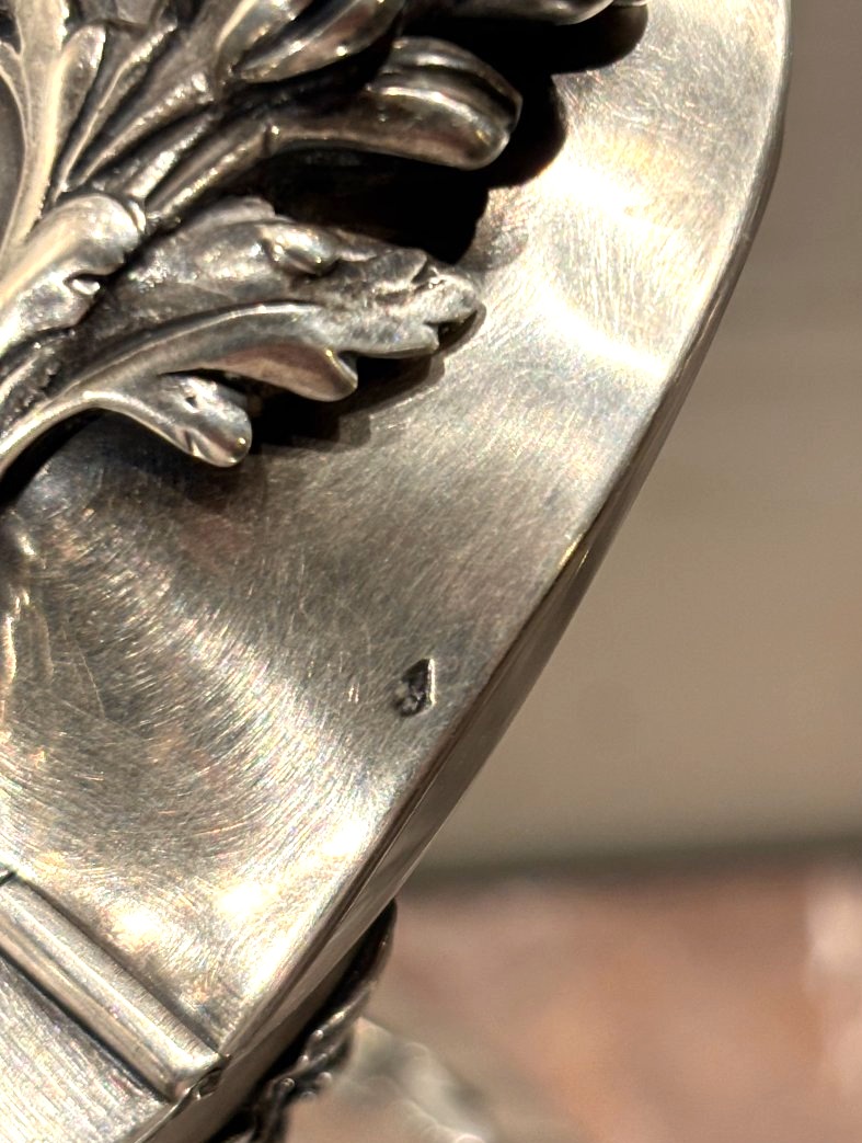 Tétard Frères paire d'aiguières en cristal taillé et monture en argent massif -photo-7