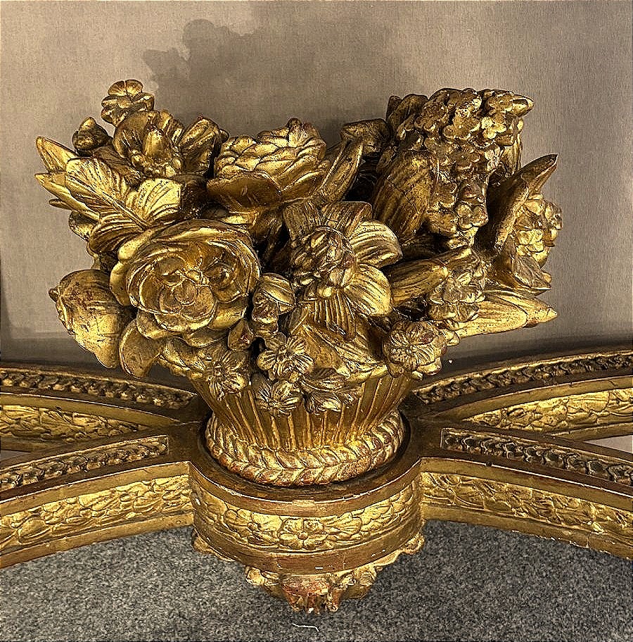 Console d'&eacute;poque Louis XVI en bois dor&eacute; travail parisien XVIII&deg; si&egrave;cle -photo-4