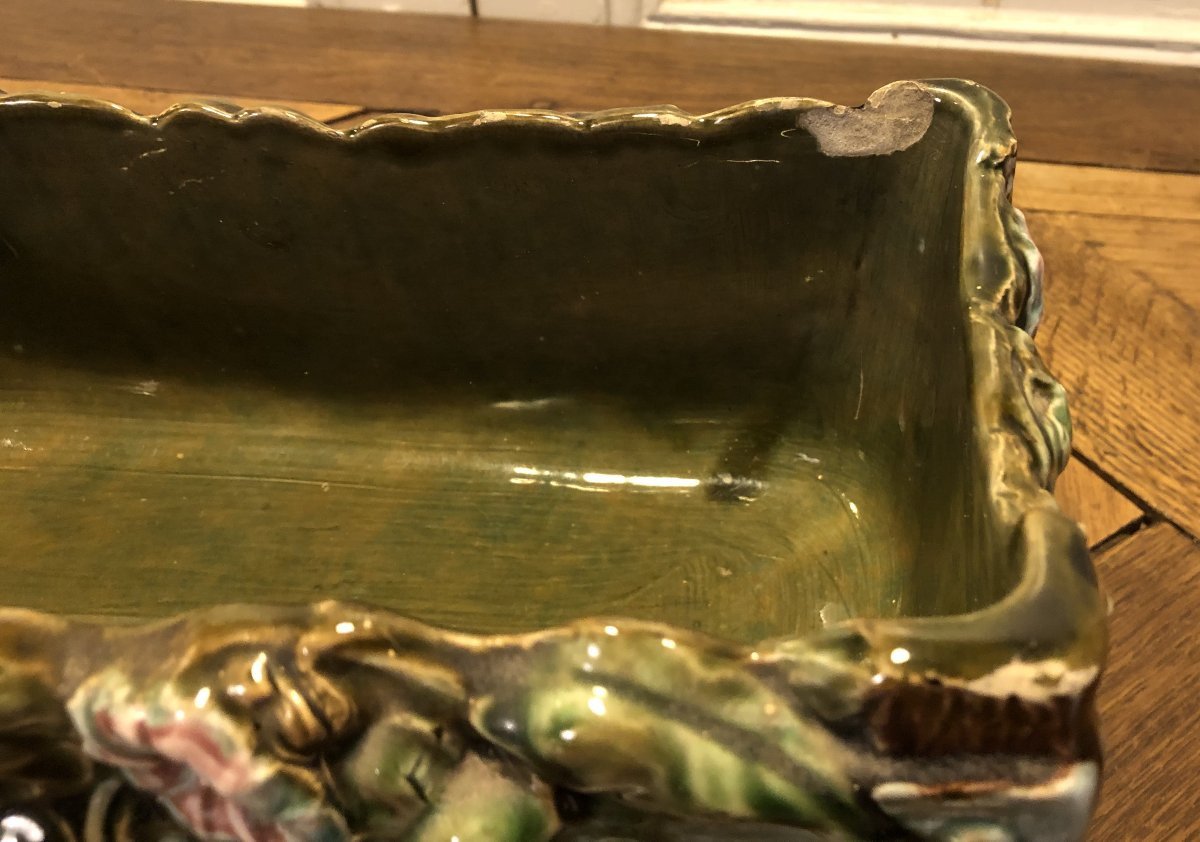 Set Of 3 Barbotine Planters, Circa 1900-photo-6