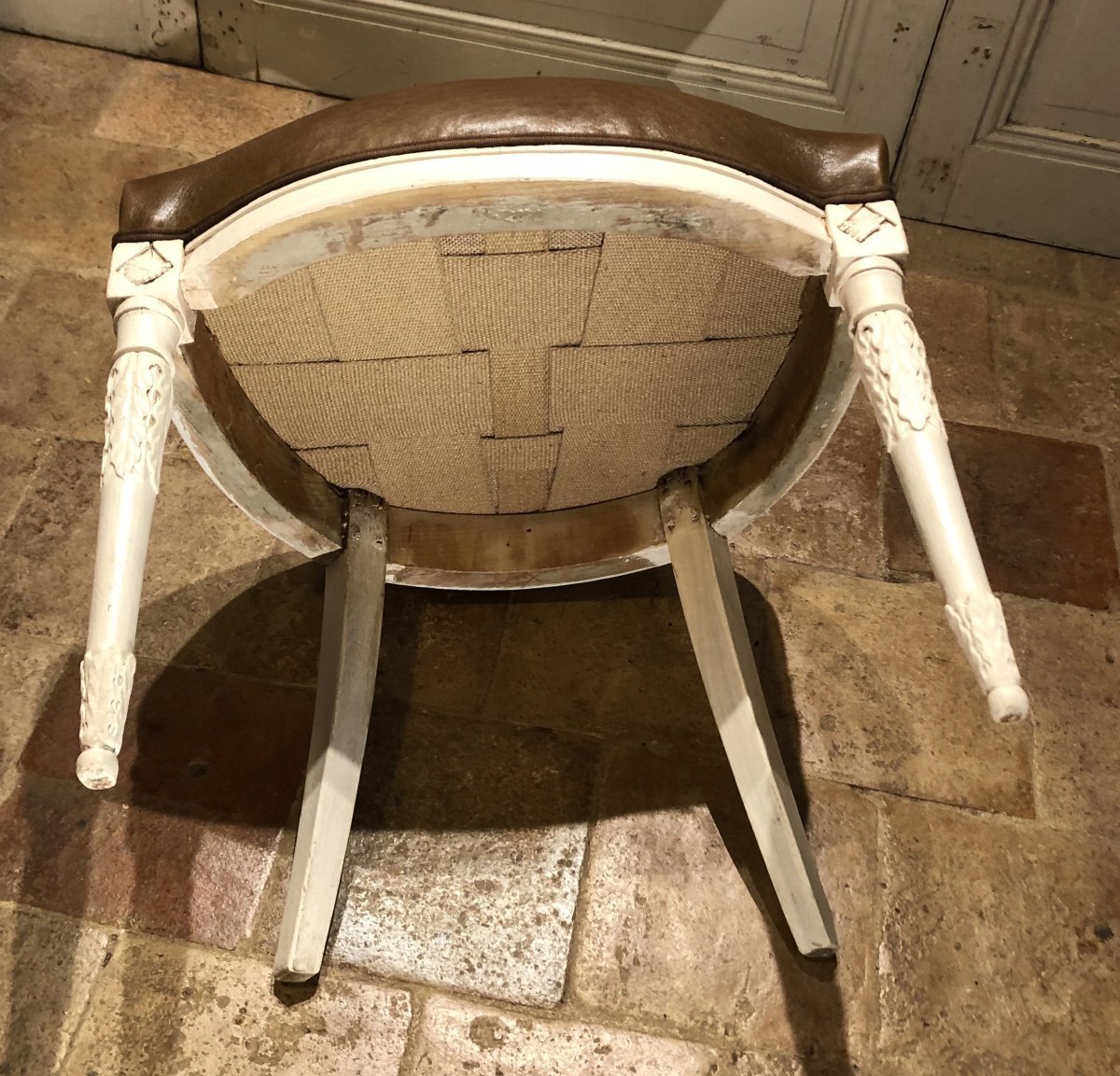 Suite de 4 chaises à l'étrusque à la lyre époque Directoire-photo-8