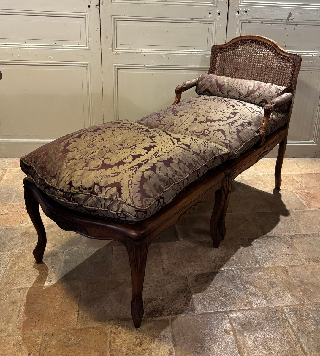 18th-century Regency-style Broken Duchess Chair In Waxed Beech-photo-3