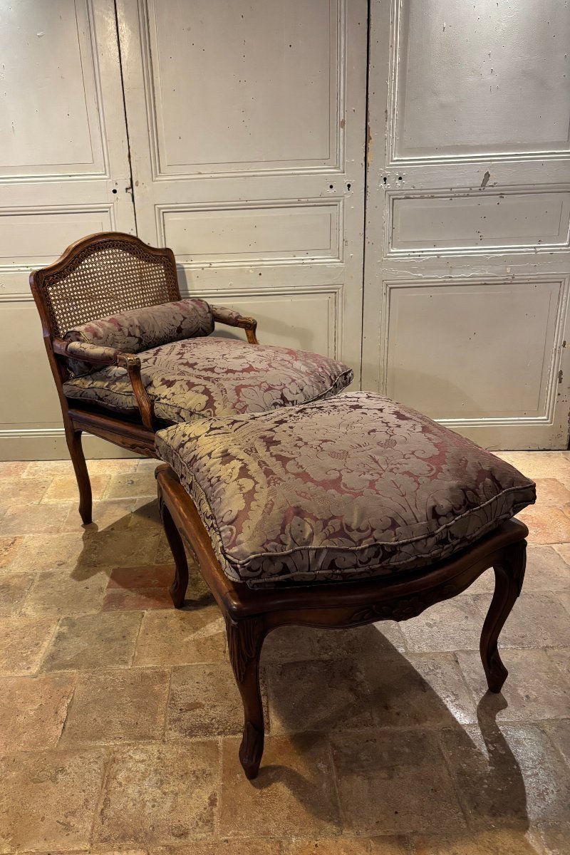 18th-century Regency-style Broken Duchess Chair In Waxed Beech-photo-4