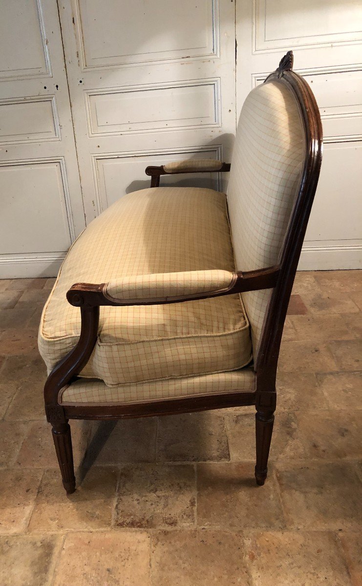 Canapé Louis XVI époque XVIII° Siècle En Noyer-photo-2