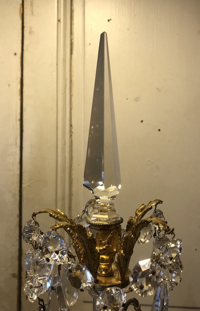 Pair Of Louis XVI-style Candelabra In Gilded Bronze -photo-7