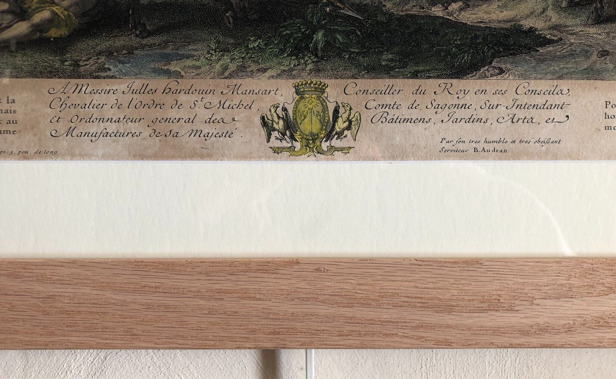 D'Aprés Lebrun Pour Le Cabinet De Louis XIV "Alexandre Et Porus" Paire De Gravures Par Audran-photo-3