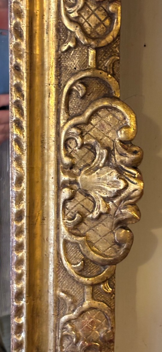 18th-century Louis XIV Mirror In Gilded Wood -photo-2