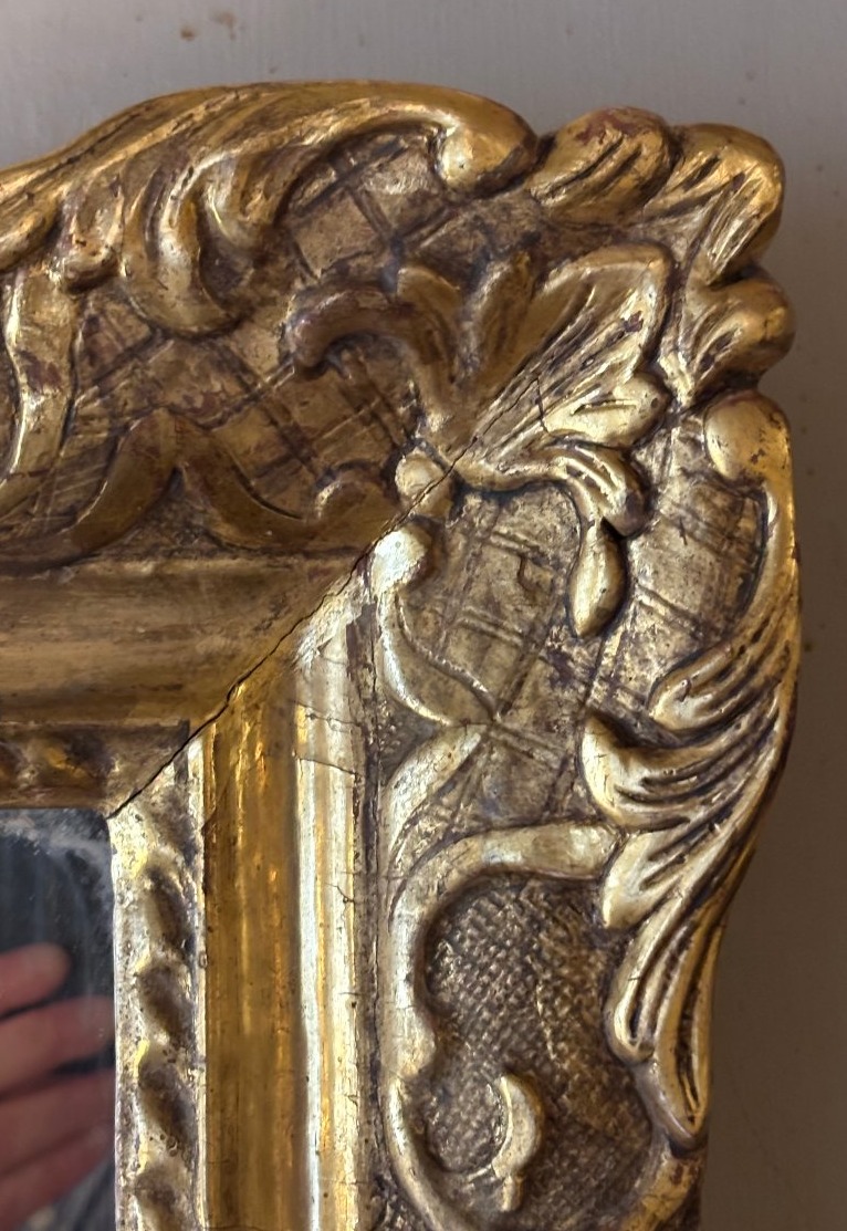 18th-century Louis XIV Mirror In Gilded Wood -photo-3
